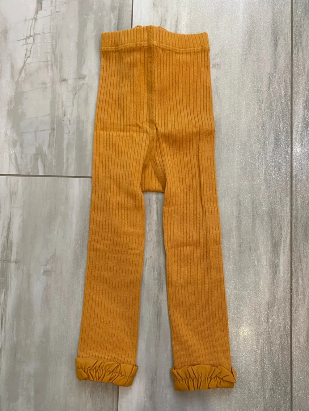 NWT RuffleButts Footless Ruffle Tights in Honey Gold, size 12-24 Months